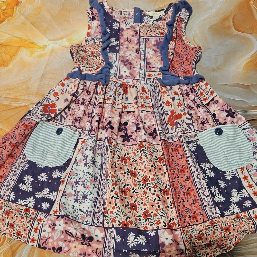 Matilda Jane Pottery Class Patchwork Dress Girls Size 6 Pockets